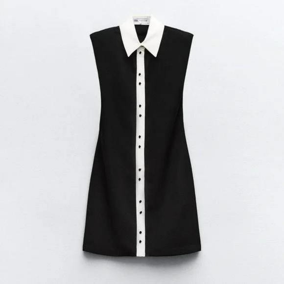 ZARA SLEEVELESS CREPE DRESS - Picture 3 of 5